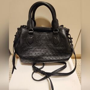 Aimee Kestenberg Black Studded Leather Crossbody Satchel